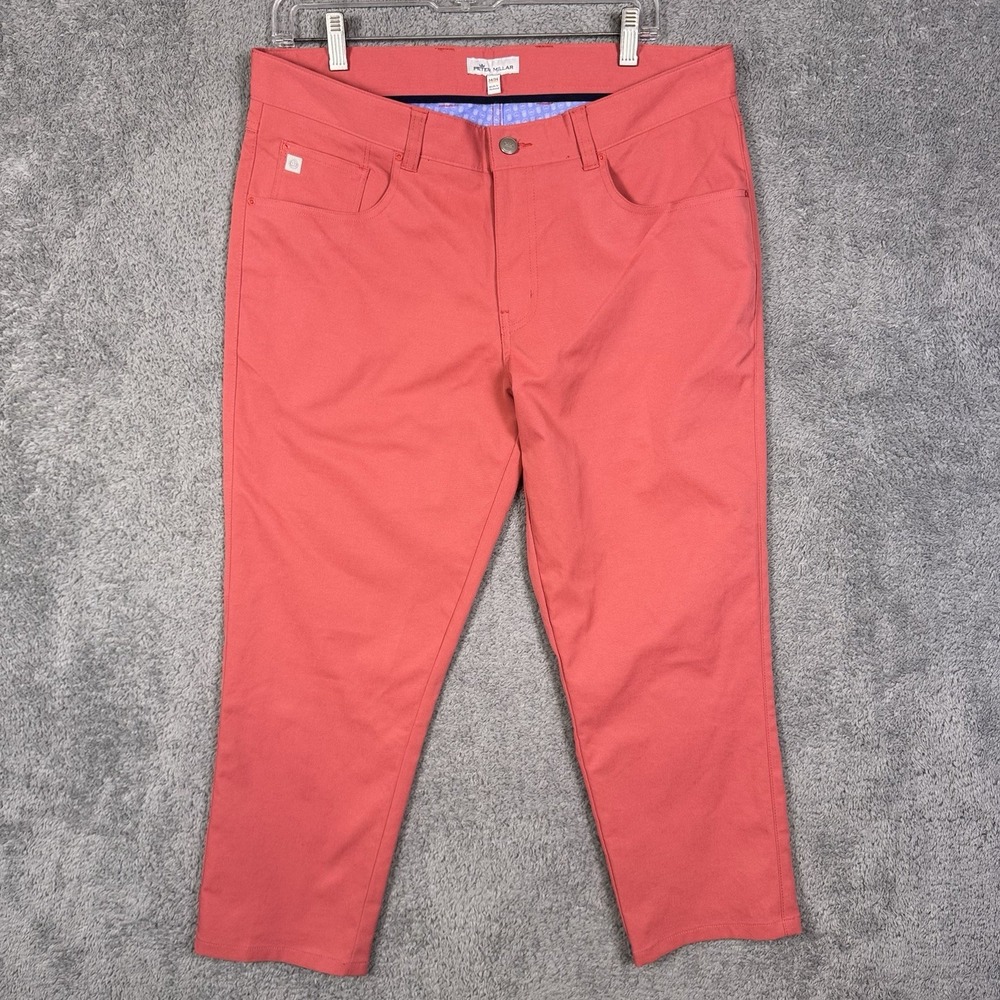 Peter Millar EB66 Pants Mens 34x24 Performance Crown Sport Golf Hemmed Preppy‎